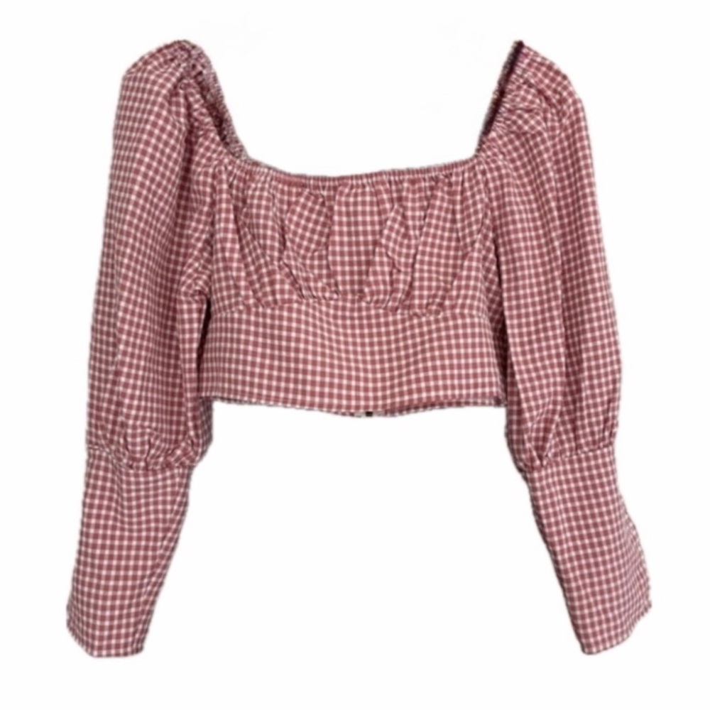 O.VIANCA - Gingham Hillside Seats Crop Blouse